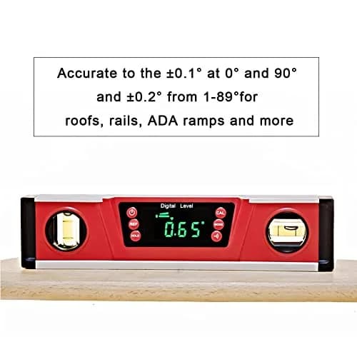 2PM TOOLS 10-Inch Digital Torpedo Level & Protractor | IP54 Dust/Water Resistant | Magnetic Base | Bright LED Display thumbnail 5