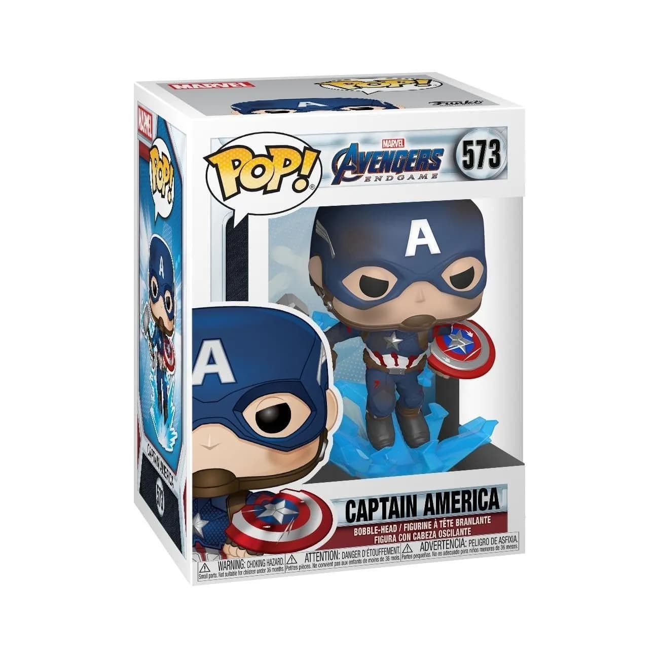 Funko POP! Marvel Captain America with Broken Shield & Mjolnir Vinyl Bobblehead 9.5 cm (3.75 inches) | Endgame Collectible — Multicolour