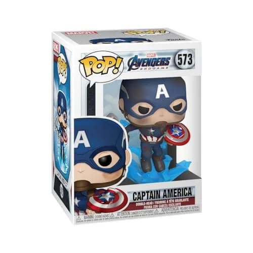 Funko POP! Marvel Captain America with Broken Shield & Mjolnir Vinyl Bobblehead 9.5 cm (3.75 inches) | Endgame Collectible thumbnail 1