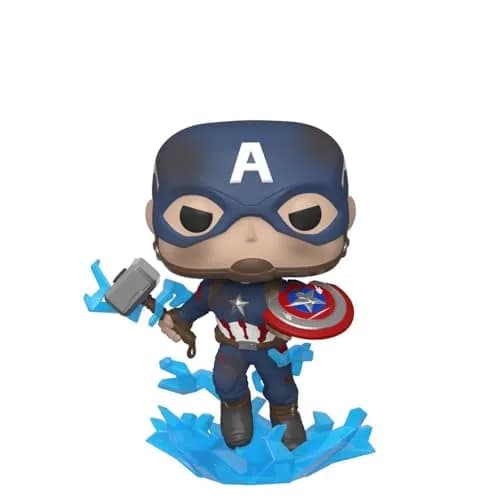 Funko POP! Marvel Captain America with Broken Shield & Mjolnir Vinyl Bobblehead 9.5 cm (3.75 inches) | Endgame Collectible thumbnail 2