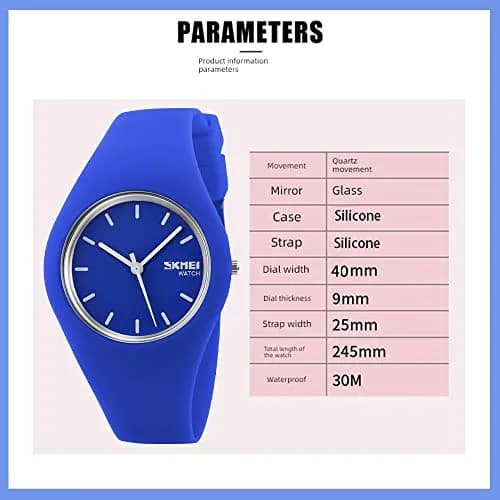 Gosasa Women's Silicone Strap Watch 40mm | Waterproof & Minimalist Design thumbnail 7