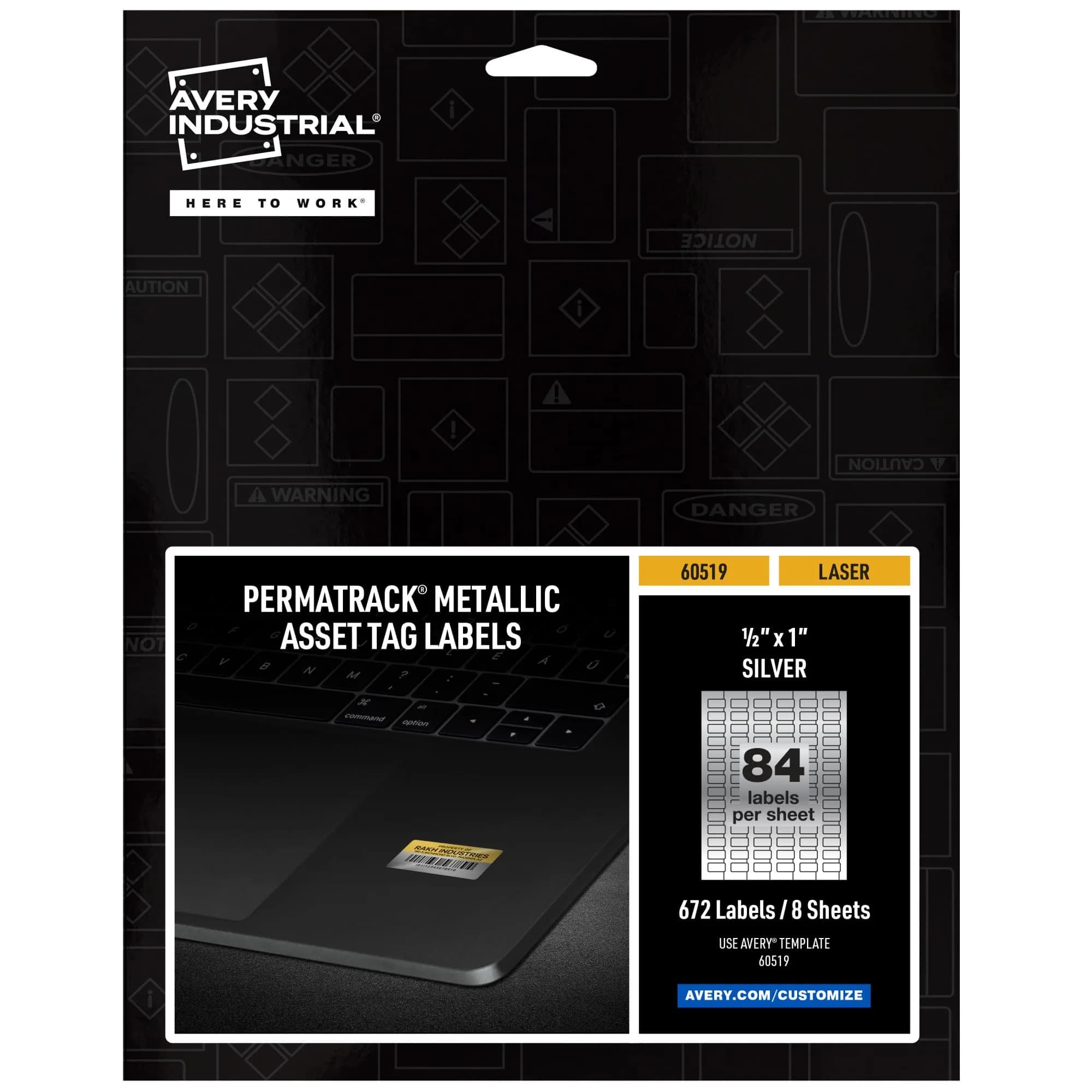 Avery Metallic Asset Tag Labels 1/2" x 1" (672 Labels, Silver) | Waterproof & Chemical Resistant - main product image