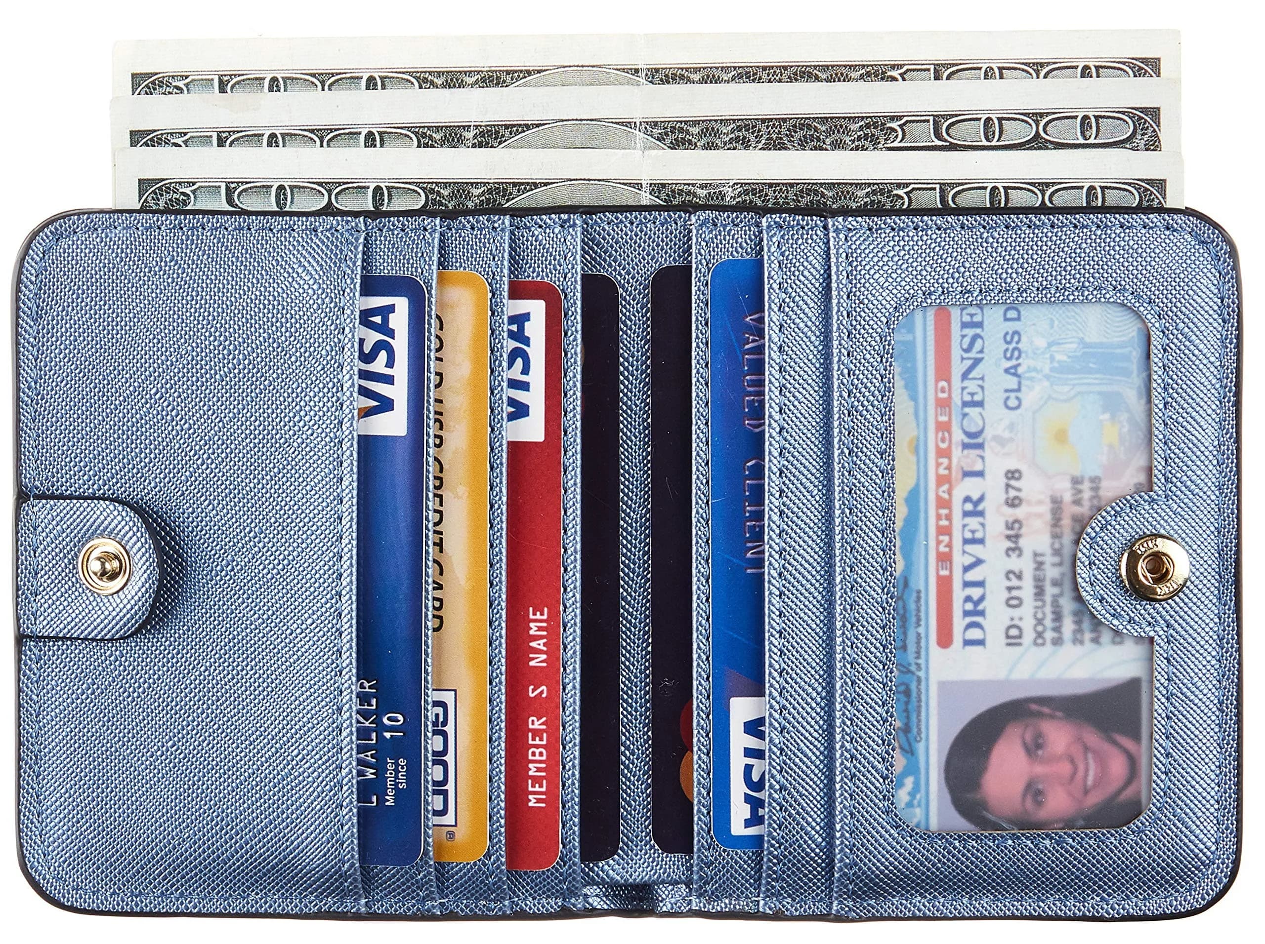 Toughergun RFID Blocking Small Compact Bifold Wallet for Women | 10.67cm x 9.14cm x 2.03cm (4.2" x 3.6" x 0.8") - view 2