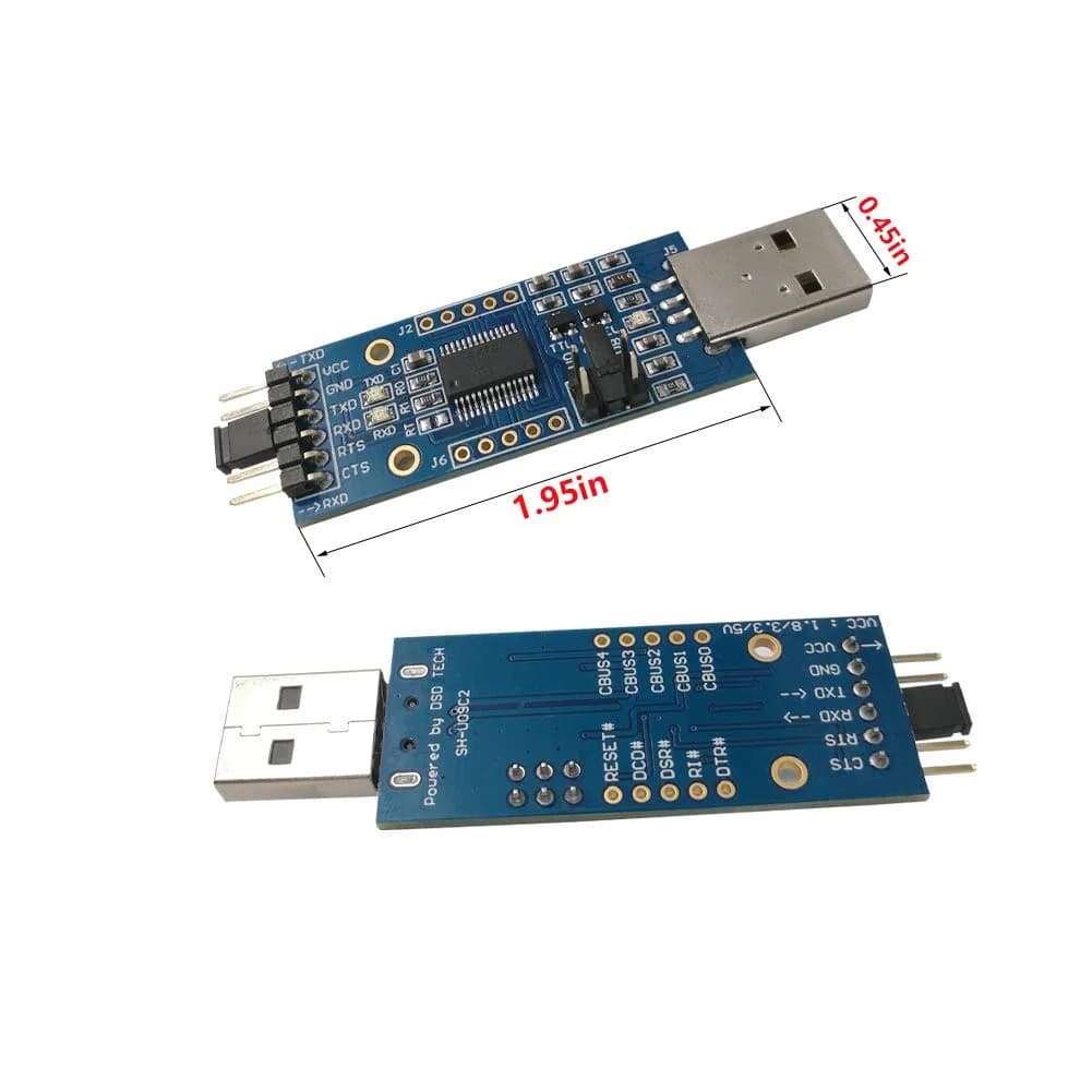 DSD TECH SH-U09C2 USB to TTL Adapter with FTDI FT232RL IC, 1.8V/3.3V/5V Logic Levels | Debugging and Programming - view 5