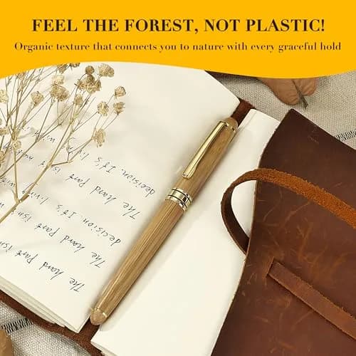 BEILUNER Wooden Rollerball Pen Writing Set Bamboo with Gold Finish | Elegant Vintage Craftsmanship thumbnail 3