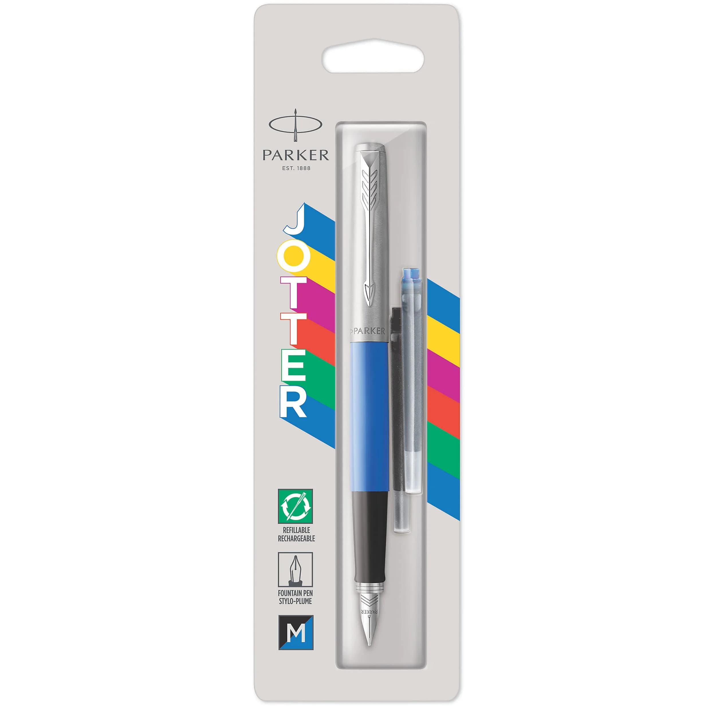 Parker Jotter Originals Fountain Pen Classic Blue Medium Nib | Smooth Ink Flow — Classic Blue