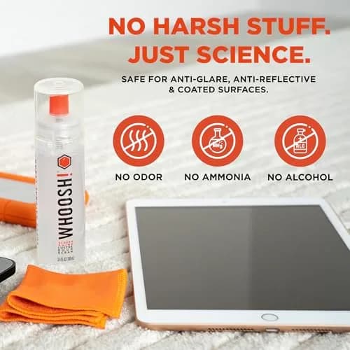 WHOOSH! Screen Shine Go XL Screen Cleaner Spray 100ml (3.4 fl oz) with Microfiber Cloth | Safe for All Coated Screens thumbnail 6