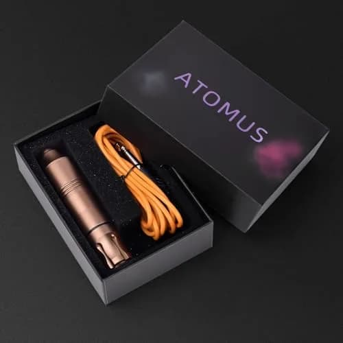 ATOMUS Rotary Tattoo Machine Pen Style, Champagne Zinc Alloy, 9000 RPM | Liner Shader with DC Cord thumbnail 7