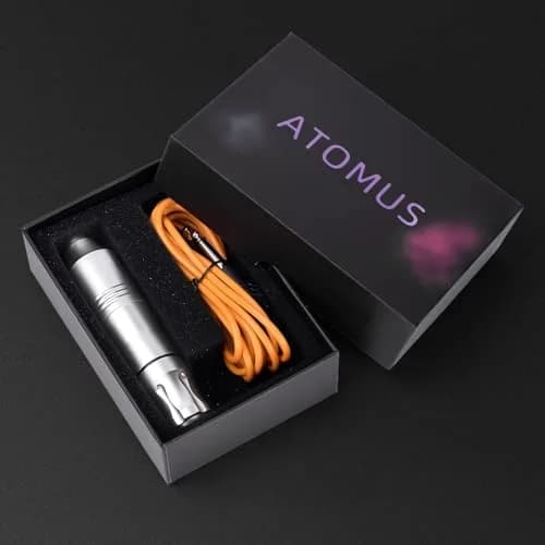 ATOMUS Rotary Tattoo Machine Pen Style Cartridge Machine Gun Liner Shader with DC Cord 9000r/m Motor Zinc Alloy Tattoo Machine Kit for Body Art Tattoo (Silver) thumbnail 7