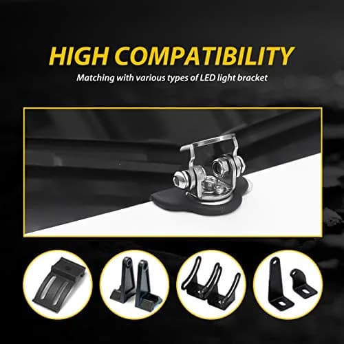 NORTHYUN Universal LED Light Bar Mounting Brackets 2PCS | Hood Mount Clamp Work Light Holder thumbnail 4