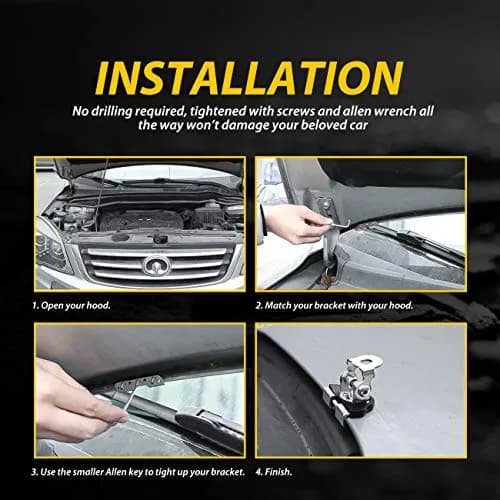 NORTHYUN Universal LED Light Bar Mounting Brackets 2PCS | Hood Mount Clamp Work Light Holder thumbnail 6