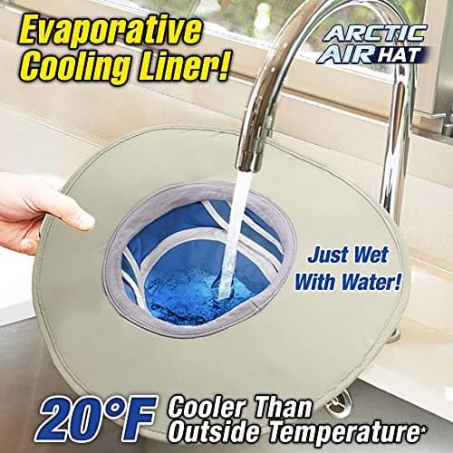 Arctic Air Evaporative Cooling Hat Beige One Size (Adjustable) | UV Reflective Technology & Hydro-Chill Cooling Liner thumbnail 3