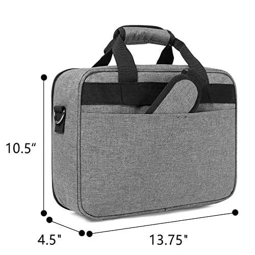 LUXJA Projector Bag with Accessories Storage Pockets, Medium, Gray | Heavy-Duty Nylon, Large Capacity thumbnail 5