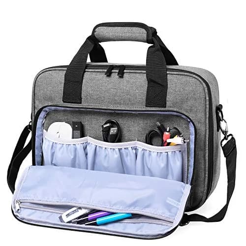 LUXJA Projector Bag with Accessories Storage Pockets, Medium, Gray | Heavy-Duty Nylon, Large Capacity thumbnail 2