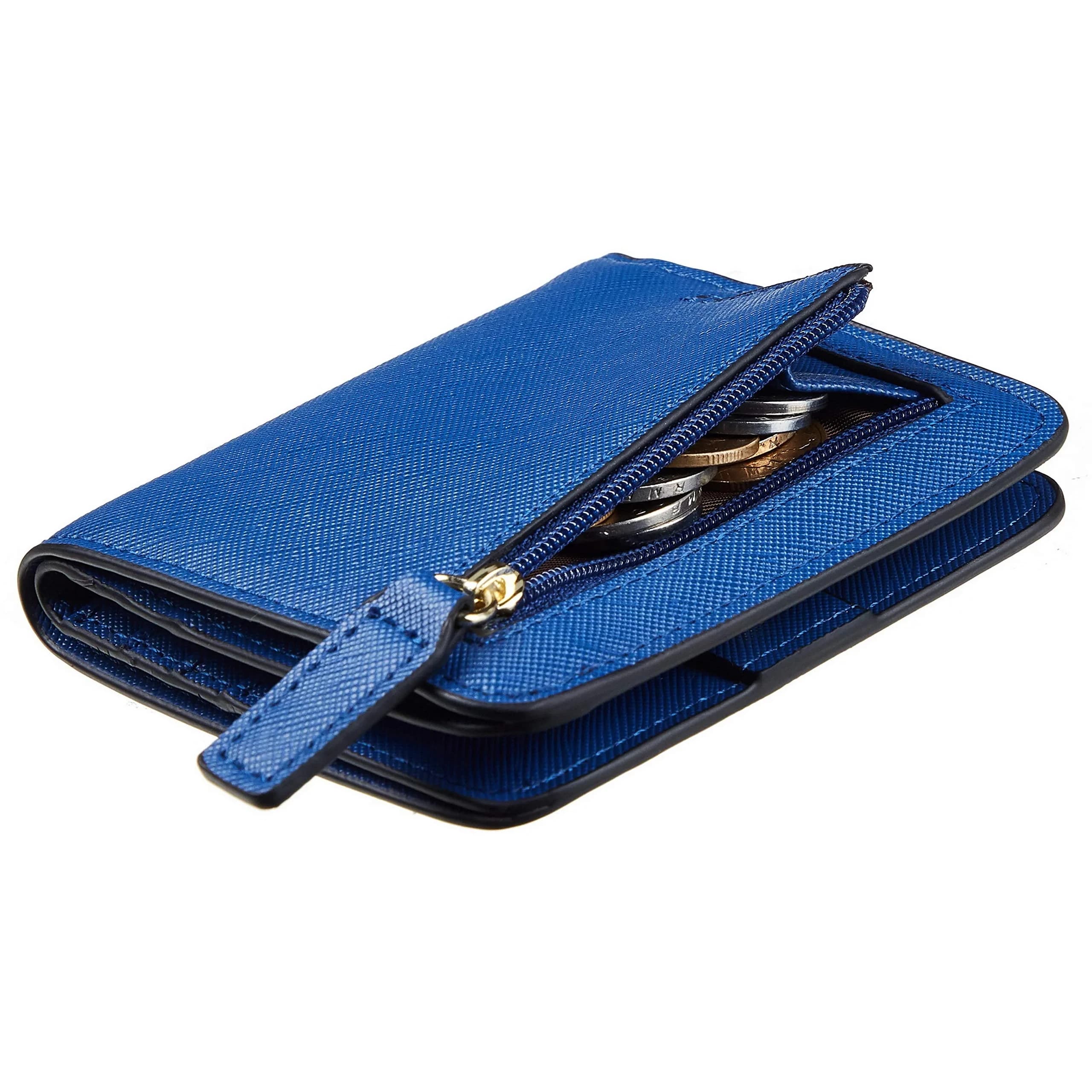 Toughergun Women's Slim Leather Wallet - CH Deep Blue, RFID Protection, Compact Bifold Mini Purse
