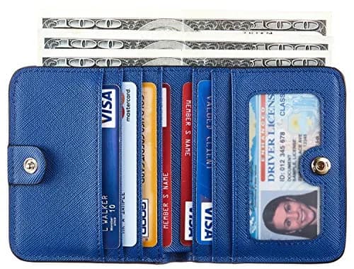 Toughergun Women's Slim Leather Wallet - CH Deep Blue, RFID Protection, Compact Bifold Mini Purse thumbnail 2