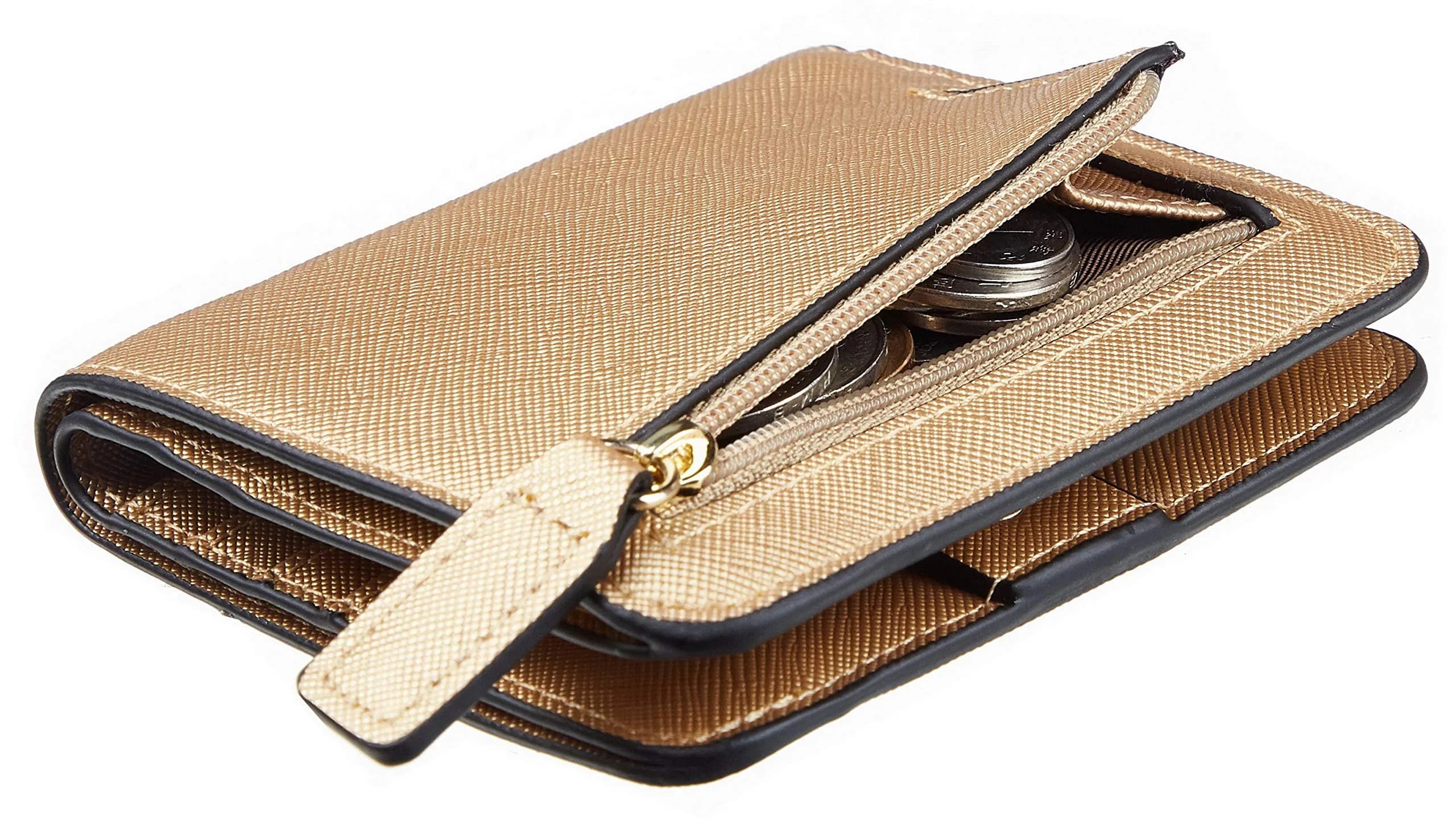 Toughergun Women's Slim Leather Wallet - CH Champagne Gold, RFID Protection, Compact Bifold Mini Purse - main product image
