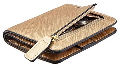 Toughergun Women's Slim Leather Wallet - CH Champagne Gold, RFID Protection, Compact Bifold Mini Purse thumbnail 1