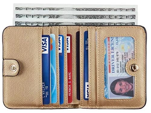 Toughergun Women's Slim Leather Wallet - CH Champagne Gold, RFID Protection, Compact Bifold Mini Purse thumbnail 2