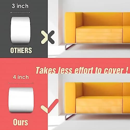 Polarduck Anti Cat Scratch Tape 4 Inches x 30 Yards | Transparent Double-Sided Furniture Protector thumbnail 8