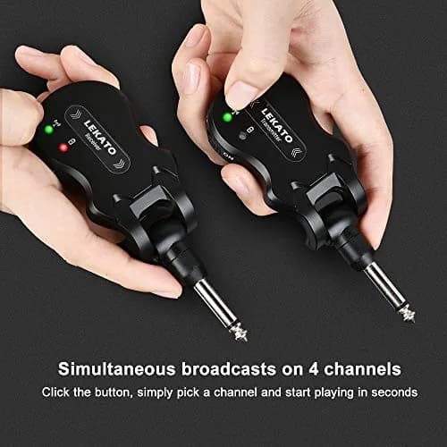 LEKATO 5.8GHz Wireless Guitar System Transmitter & Receiver | 24-Bit Audio, <6ms Latency, 300ft Range thumbnail 4