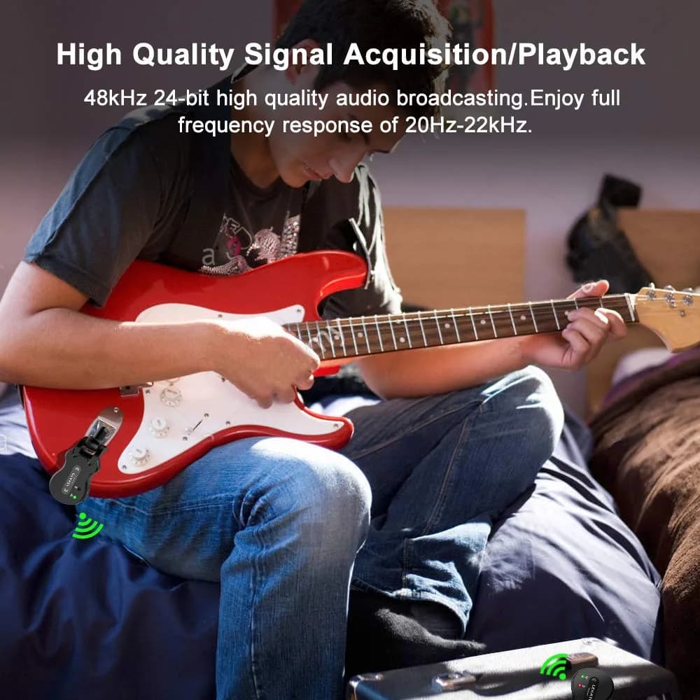 LEKATO 5.8GHz Wireless Guitar System Transmitter & Receiver | 24-Bit Audio, <6ms Latency, 300ft Range - view 5