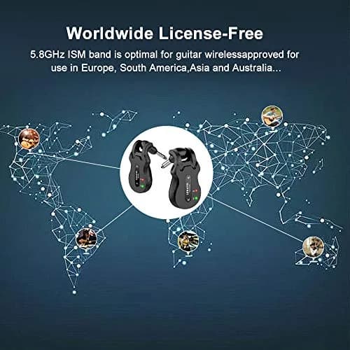 LEKATO 5.8GHz Wireless Guitar System Transmitter & Receiver | 24-Bit Audio, <6ms Latency, 300ft Range thumbnail 7