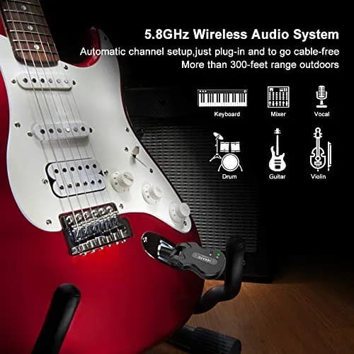 LEKATO 5.8GHz Wireless Guitar System Transmitter & Receiver | 24-Bit Audio, <6ms Latency, 300ft Range thumbnail 3