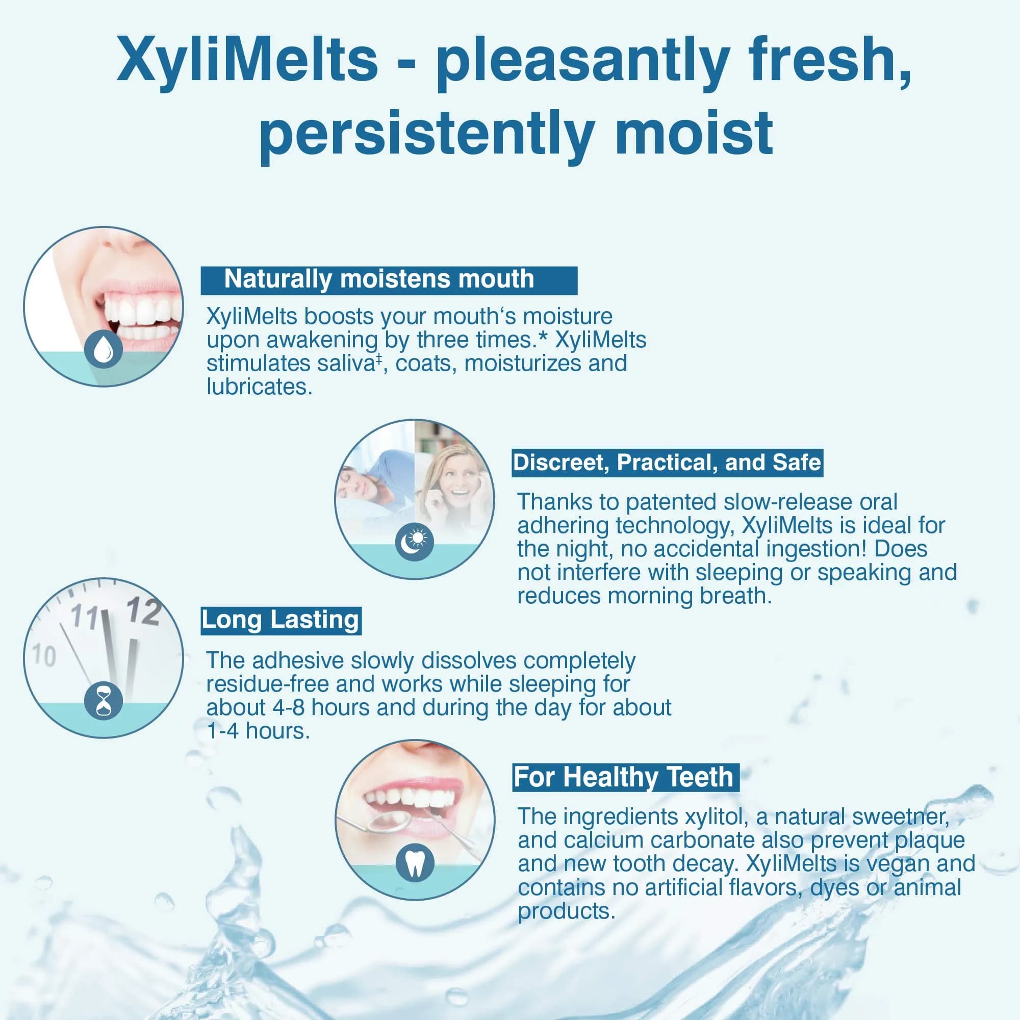 Oracoat XyliMelts Dry Mouth Discs - Slightly Sweet Flavor for 8-Hour Nighttime Relief - view 5
