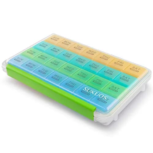 Sukuos Monthly Pill Organizer 28 Day Moisture-Resistant Large Case for Vitamins & Supplements thumbnail 1