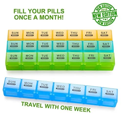Sukuos Monthly Pill Organizer 28 Day Moisture-Resistant Large Case for Vitamins & Supplements thumbnail 2