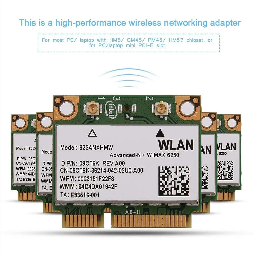 Hakeeta Network 6250 WiMax Mini PCI-E WiFi Card 300 Mbps | Dual Band 2.4/5GHz - view 3