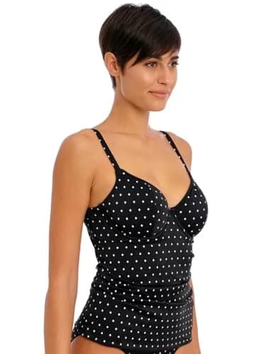 Freya Jewel Cove Underwire Plunge Tankini 36G Black | Classic Support & Style thumbnail 1