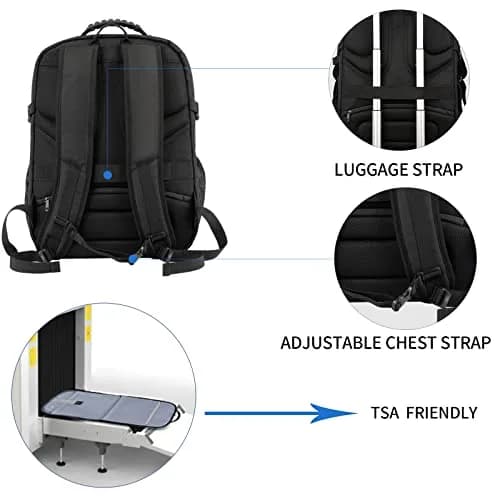 KROSER Travel Laptop Backpack 18.4 inch | Water-Repellent, USB Port & Reflective Stripes thumbnail 5