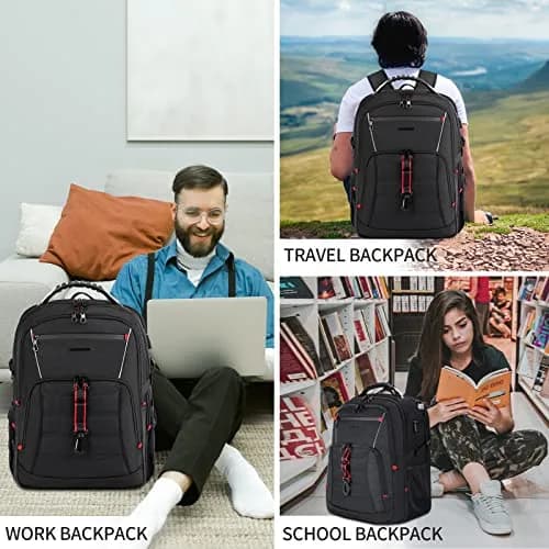 KROSER Travel Laptop Backpack 18.4 inch | Water-Repellent, USB Port & Reflective Stripes thumbnail 8