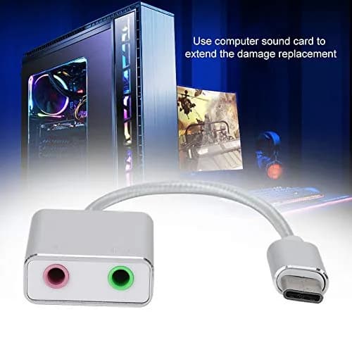 Pomya Aluminum Alloy Type-C Stereo Audio Adapter External Sound Card | 48kHz Sample Rate thumbnail 2