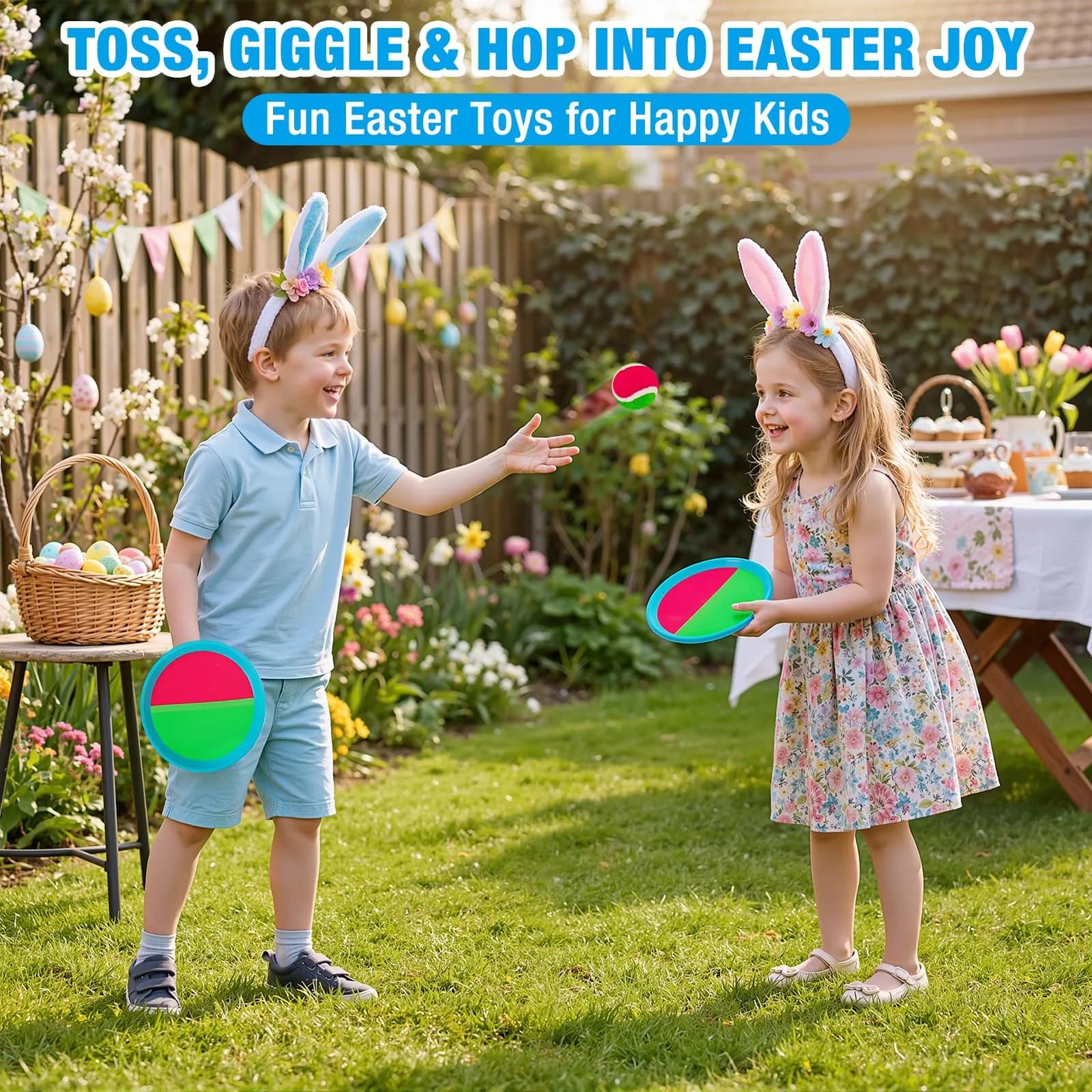 Ayeboovi Toss and Catch Ball Game Set with 2 Paddles & 2 Balls | Classic Outdoor Fun for Kids Ages 3-12 - view 9