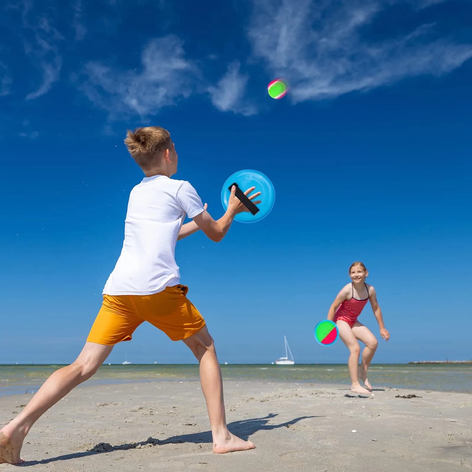 Ayeboovi Toss and Catch Ball Game Set with 2 Paddles & 2 Balls | Classic Outdoor Fun for Kids Ages 3-12 - view 2