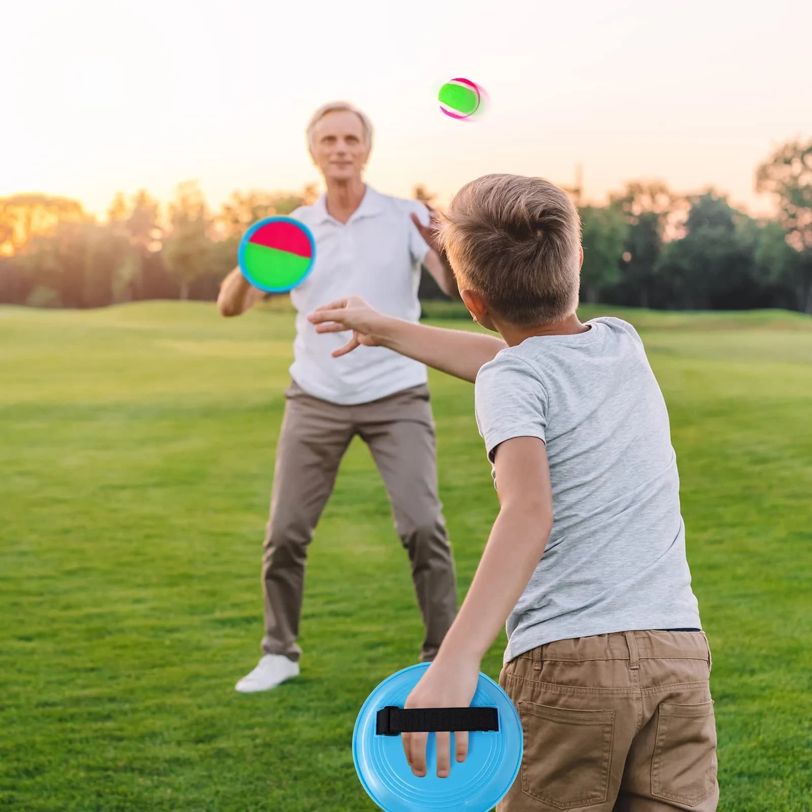Ayeboovi Toss and Catch Ball Game Set with 2 Paddles & 2 Balls | Classic Outdoor Fun for Kids Ages 3-12 - view 4