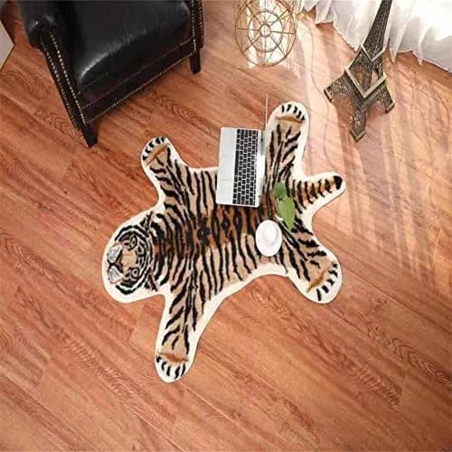 yingda1992 Tiger Printed Skin Area Rug 80x105cm (2.6 x 3.4 ft) | Soft Faux Fur Animal Print for Living Room thumbnail 4