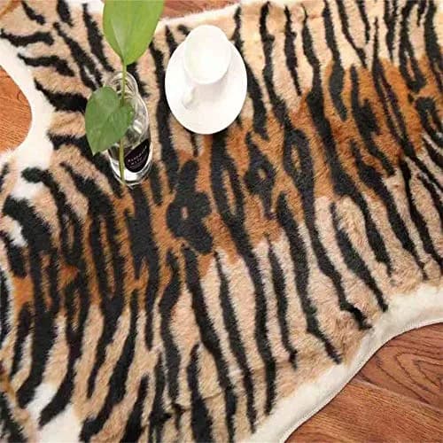 yingda1992 Tiger Printed Skin Area Rug 80x105cm (2.6 x 3.4 ft) | Soft Faux Fur Animal Print for Living Room thumbnail 6