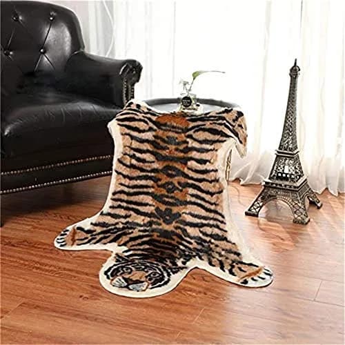 yingda1992 Tiger Printed Skin Area Rug 80x105cm (2.6 x 3.4 ft) | Soft Faux Fur Animal Print for Living Room thumbnail 1
