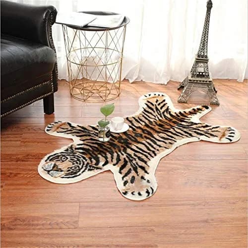 yingda1992 Tiger Printed Skin Area Rug 80x105cm (2.6 x 3.4 ft) | Soft Faux Fur Animal Print for Living Room thumbnail 2