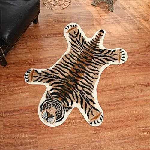 yingda1992 Tiger Printed Skin Area Rug 80x105cm (2.6 x 3.4 ft) | Soft Faux Fur Animal Print for Living Room thumbnail 3