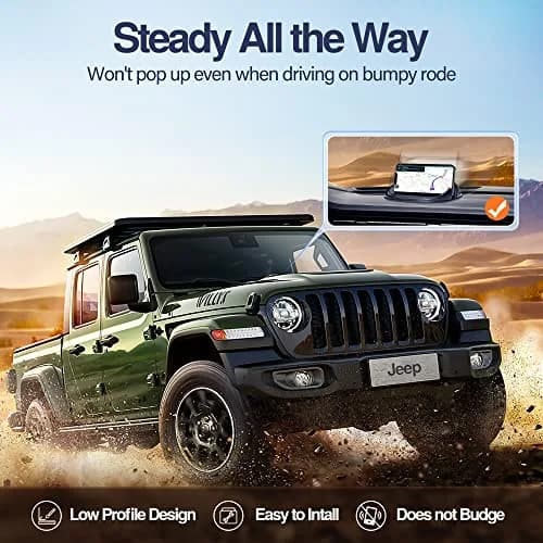 Loncaster Black Silicone Car Phone Holder Mat 12mm Thick | Grips Phones Securely on Dashboard thumbnail 7