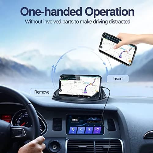 Loncaster Black Silicone Car Phone Holder Mat 12mm Thick | Grips Phones Securely on Dashboard thumbnail 3