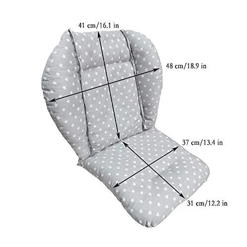 twoworld Thickening High Chair Cushion Liner Mat Pad Cover (Fashion Gray) - 48cm Width | Breathable Cotton Blend thumbnail 5