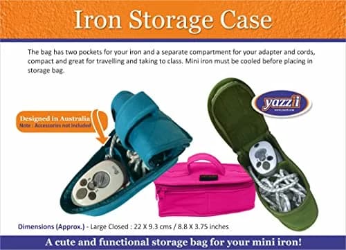 Yazzii Mini Iron Storage Case - Travel Iron Holder with Handle & Zipper Closure - Red Dustproof & Easy To Carry thumbnail 3
