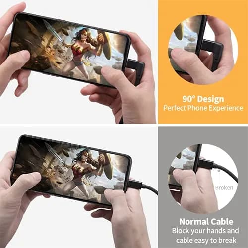 UseBean 90 Degree USB C Extension Cable 0.6FT (18cm) | USB 3.2 Gen 2 20Gbps 100W PD 4K@60Hz thumbnail 2