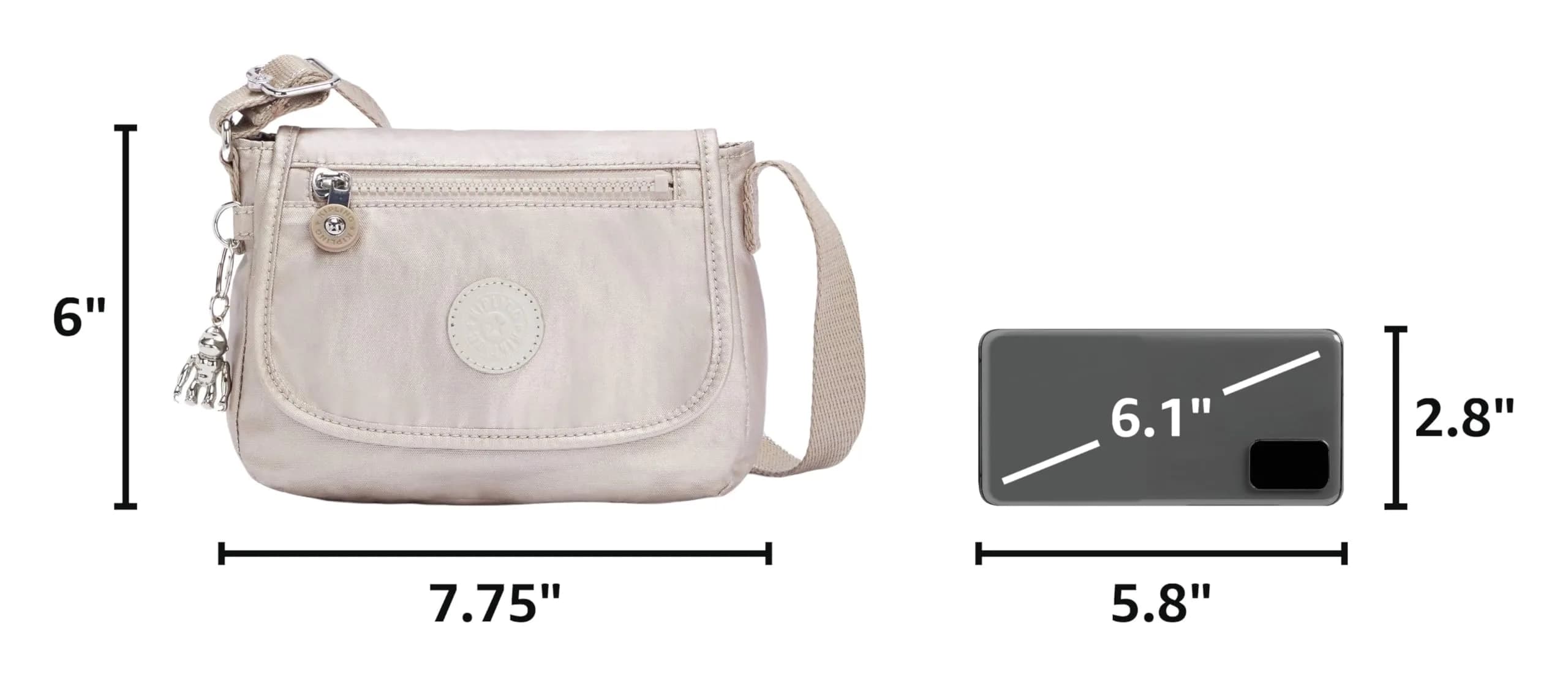 Kipling Sabian U Mini Crossbody Bag Metallic Glow 2L (7.75"L x 5.75"H x 3.5"D) | Lightweight & Water-Resistant for Daily Use - view 3